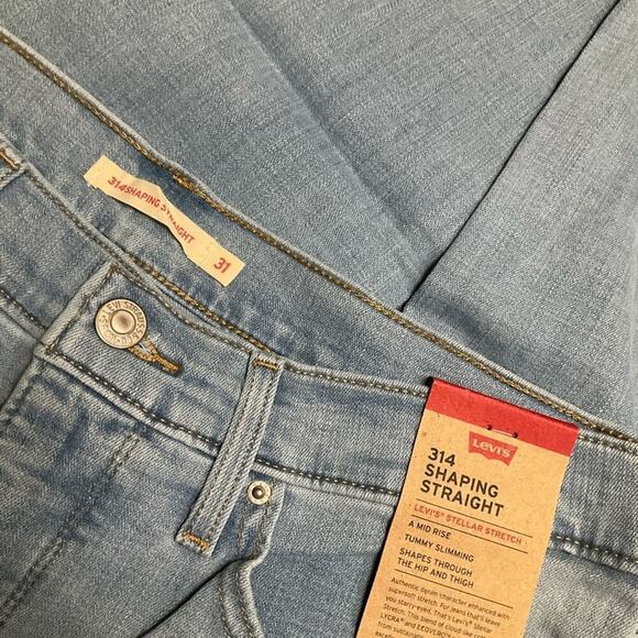 Levi's Ladies 314 Jeans Stretch Straight Tummy Slimming 31 X 32 NWT - Picture 7 of 10